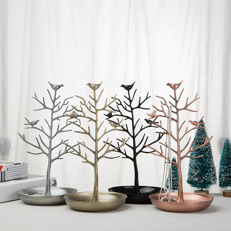 Metal Jewelry Display Stand with Bird Design
