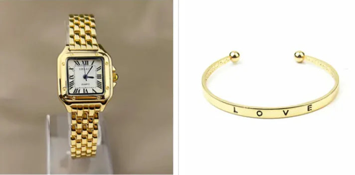 Elegant Steel Roman Scale Watch