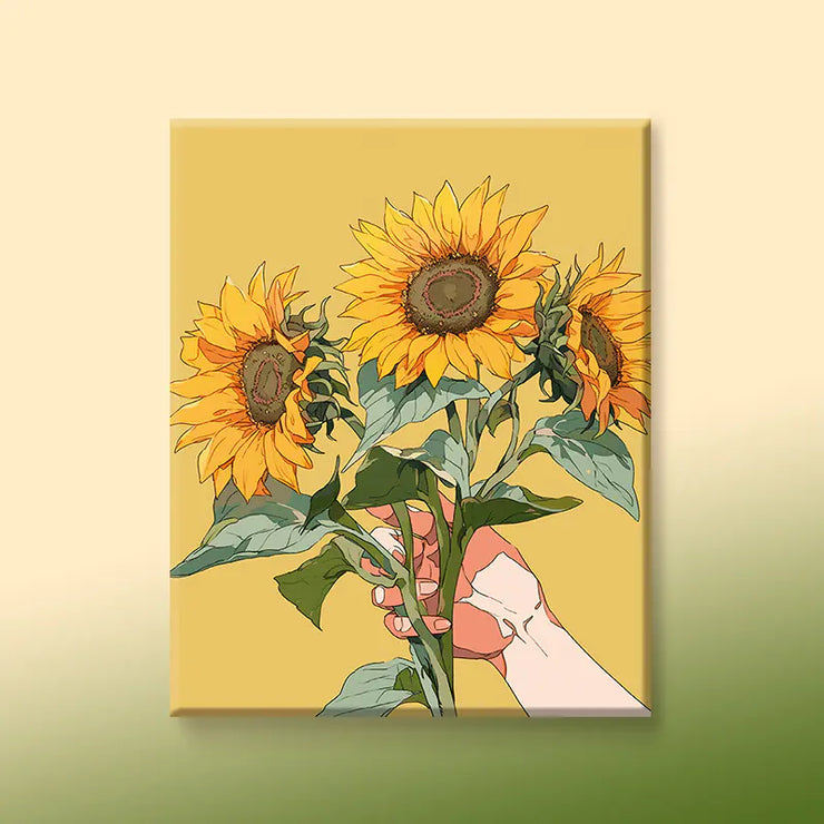 Golden Sunflower DIY Numeric Oil Painting Kit