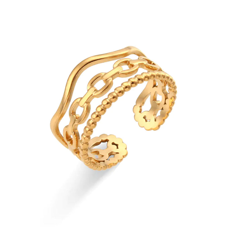 Geometric Stainless Ring