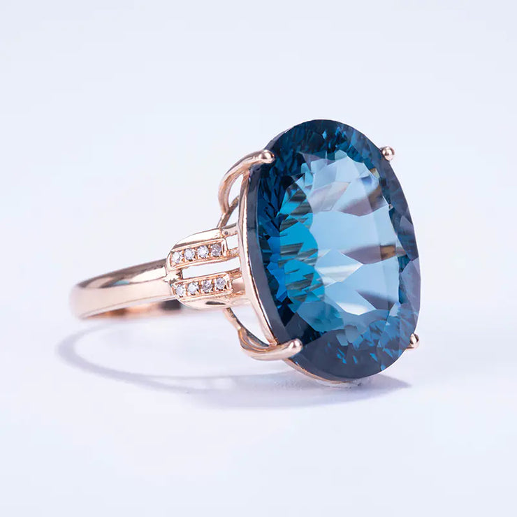 Imitation Sapphire Peacock Color Ring for Women