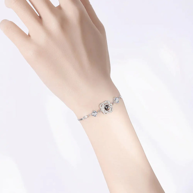 Silver Love Projection Bracelet