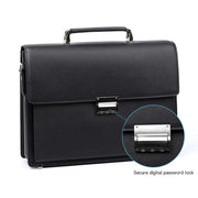 Leather Briefcase with Password Lock - Large Capacity