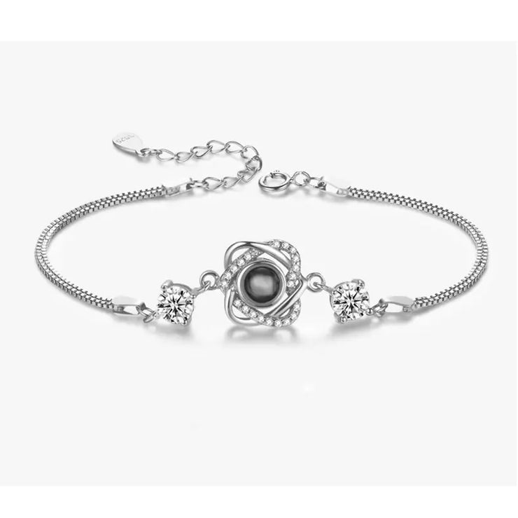 Silver Love Projection Bracelet