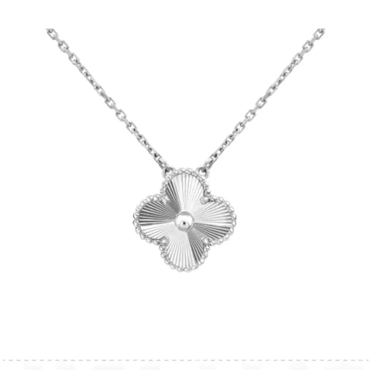 Classic Double-Sided Lucky Clover Necklace with Pendant