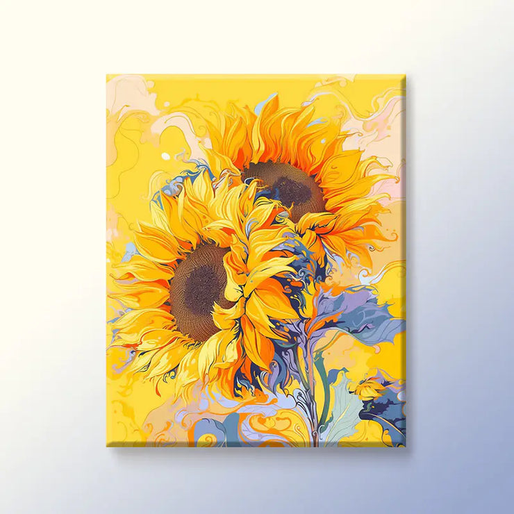 Golden Sunflower DIY Numeric Oil Painting Kit