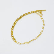 Mixed Chain Glam Toggle Anklet