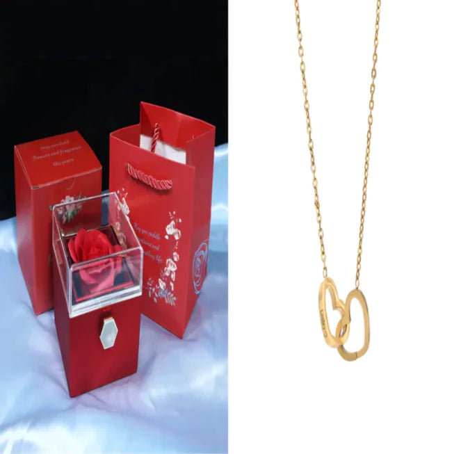 Elegant Rotating Rose Jewelry Box