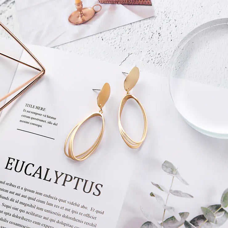 Oval Drop Earrings