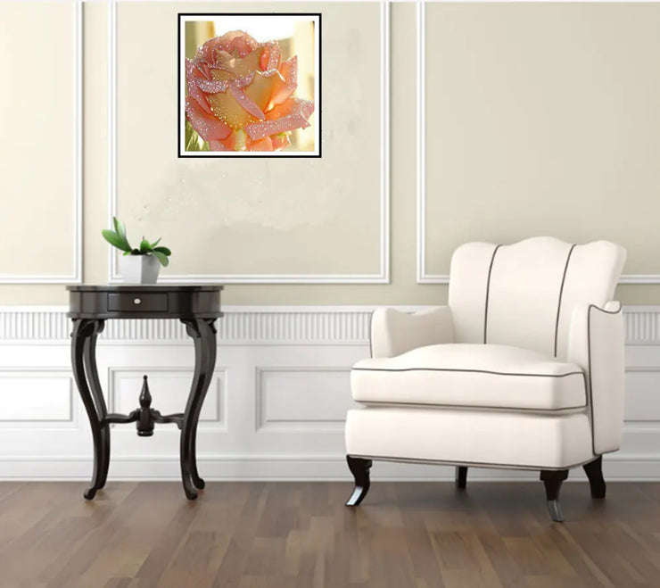 Pink Flower Diamond Painting, 5D DIY Cross Stitch Art