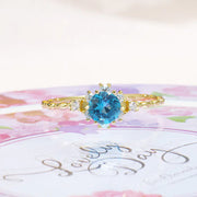 S925 Blue Topaz Sparkle Ring