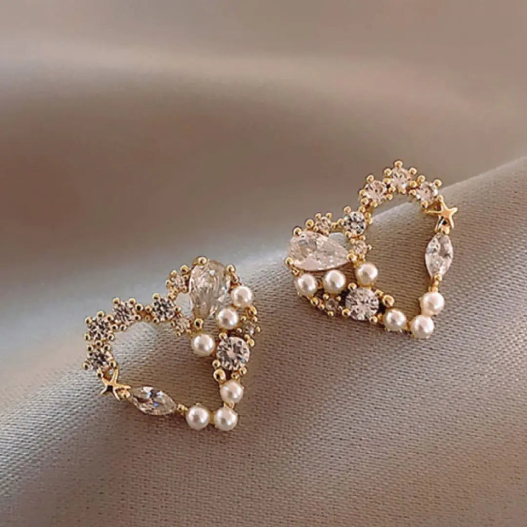 Heart Pearl Blush Earrings
