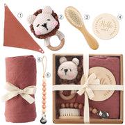 Newborn Gift Set: Bath Towel, Pacifier & Toys