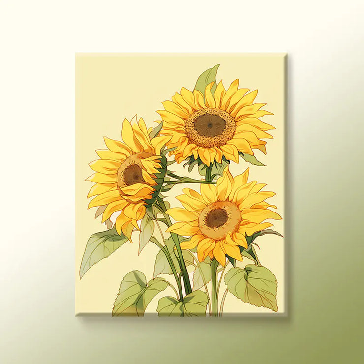 Golden Sunflower DIY Numeric Oil Painting Kit