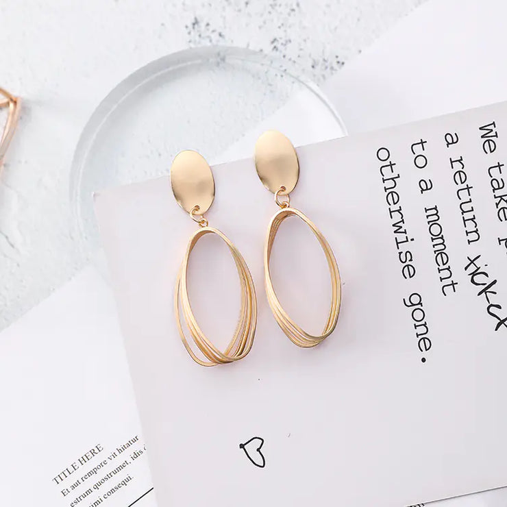 Oval Drop Earrings