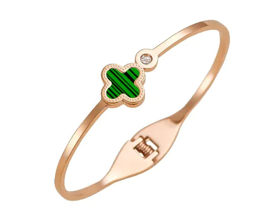 Rose Gold 18K Flower Clover Bracelet Jewelry