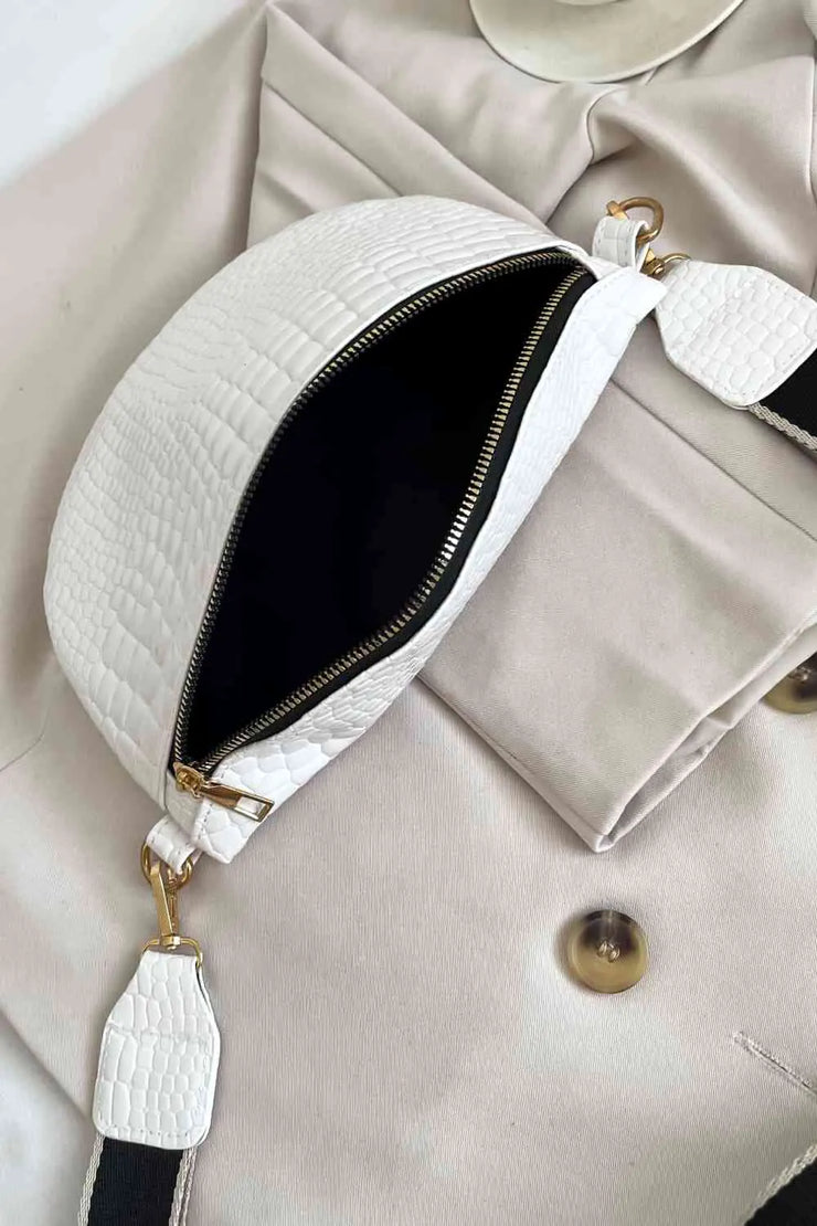 Ella Croc-Textured Sling & Coin Bag