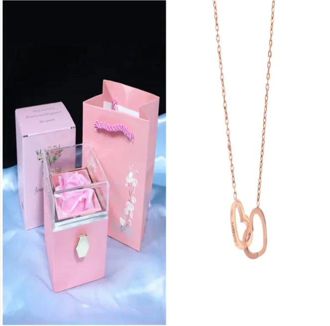 Elegant Rotating Rose Jewelry Box