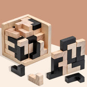 3D Wooden Cube Puzzle Toy