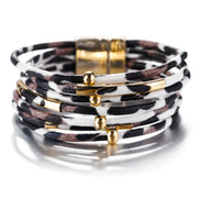Leopard Print Leather Bracelet