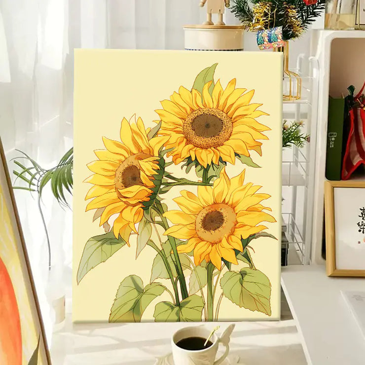 Golden Sunflower DIY Numeric Oil Painting Kit