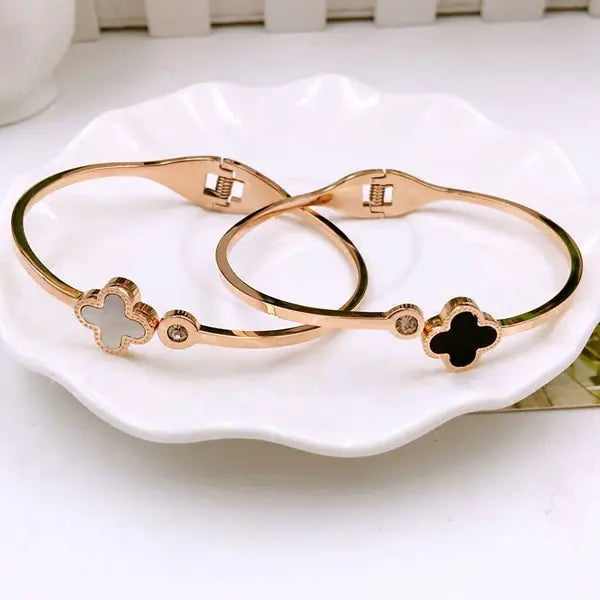 Rose Gold 18K Flower Clover Bracelet Jewelry