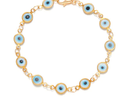 Multicolor 18K Gold Adjustable Evil Eye Bracelet (One Piece)