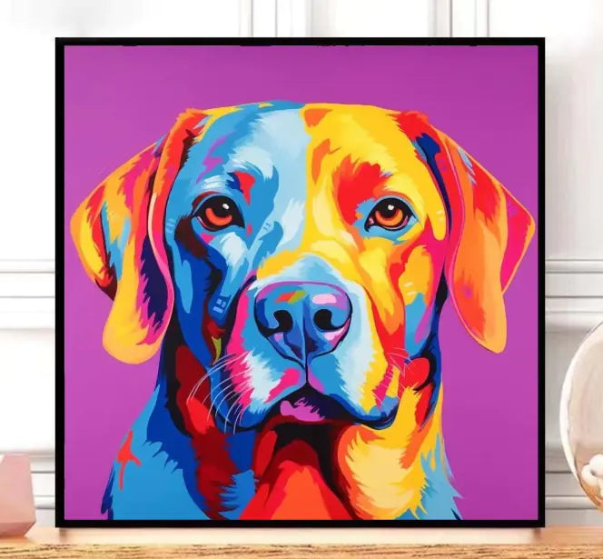 Colorful Dog Diamond Painting, 5D DIY Cross Stitch Decor
