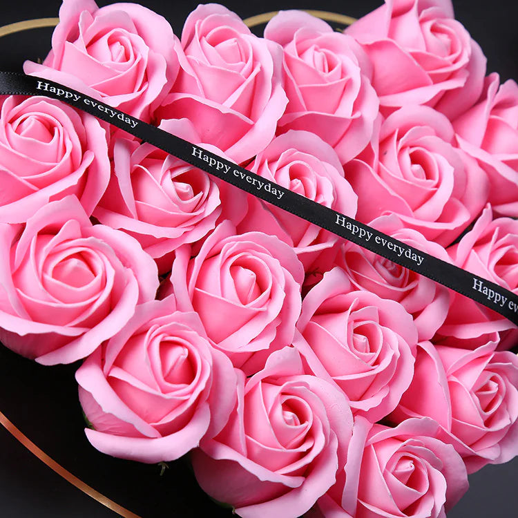Love Blossom Soap Flower Box - Romantic Heart Gift