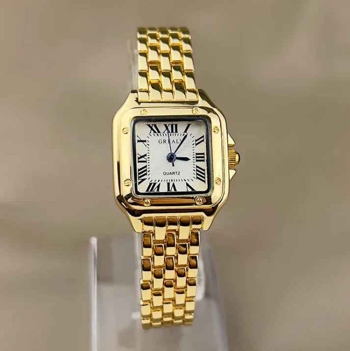 Elegant Steel Roman Scale Watch