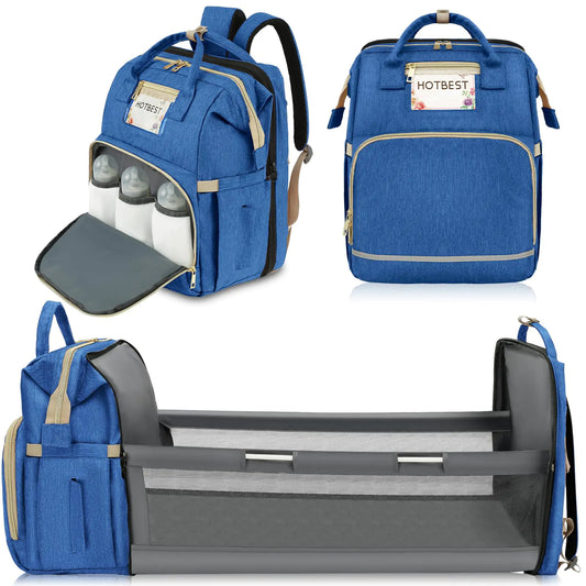 HOTBEST Unisex Baby Diaper Bag Backpack Blue Large