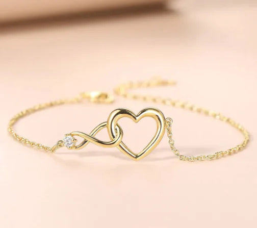 Infinity Heart Bracelet in 18K Gold Plating (One Piece)