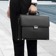Leather Briefcase with Password Lock - Large Capacity