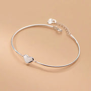 Glossy Silver Bracelet with Simple Sweet Design