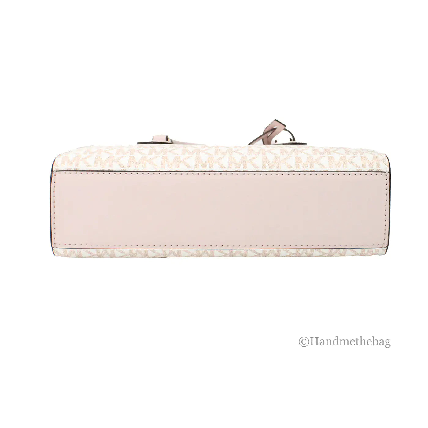 Michael Kors Sheila White Rose Center Zip Satchel Bag