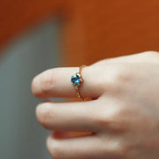 S925 Blue Topaz Sparkle Ring