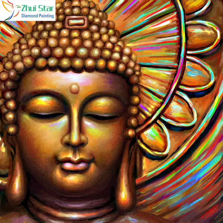 5D DIY Diamond Painting with Gold Buddha Design