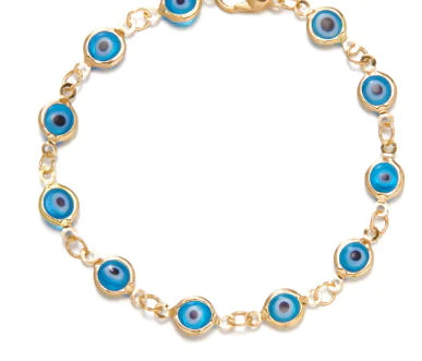 Multicolor 18K Gold Adjustable Evil Eye Bracelet (One Piece)