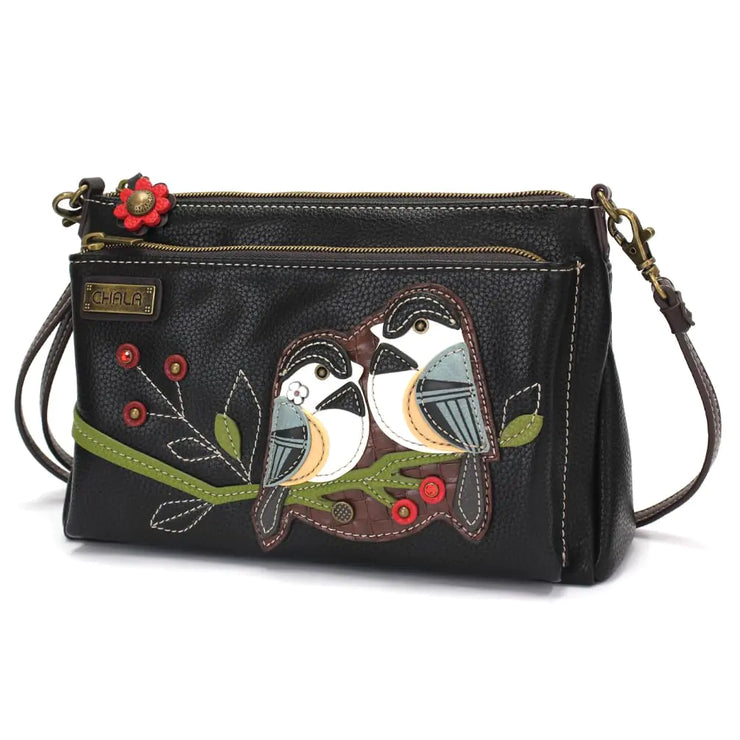 CHALA Chickadee Vegan Leather RFID Crossbody Bag - Black