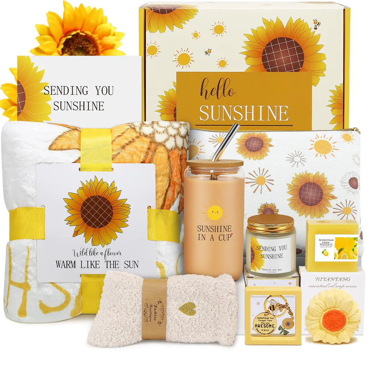Sunshine Spa Basket with Blanket & Tumbler