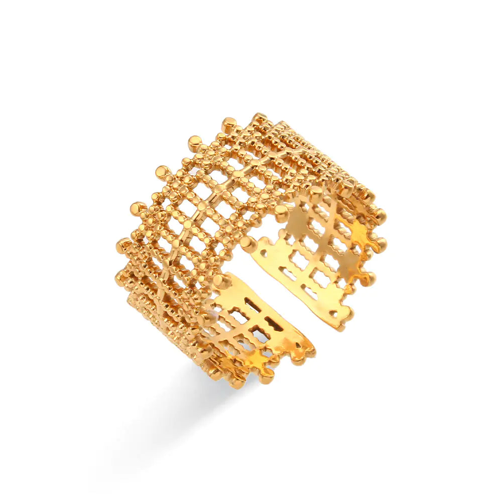 Geometric Stainless Ring
