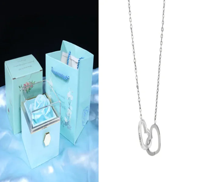 Elegant Rotating Rose Jewelry Box