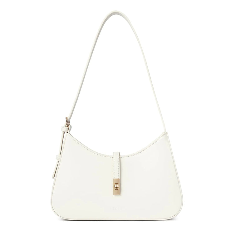 CLUCI Crescent Vegan Leather Crossbody - Adjustable White