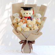 Charming Bear Plush Bouquet - Handcrafted Toy and Soap Flower Arrangement