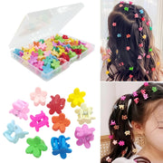 Tesvyns 50 Mini Floral Hair Clips for Toddlers