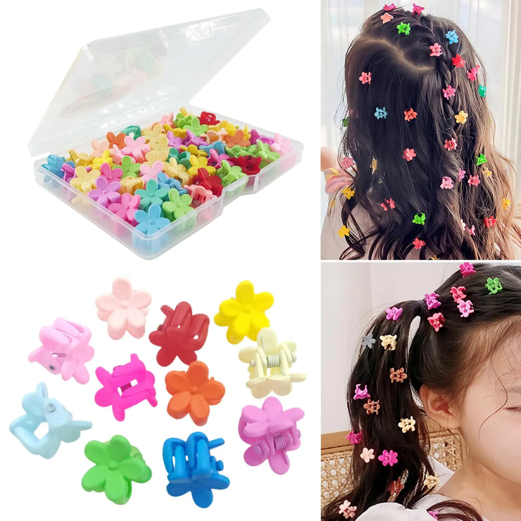 Tesvyns 50 Mini Floral Hair Clips for Toddlers