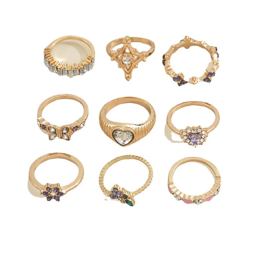 Radiant Purple Diamond Floral Ring