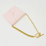 Mixed Chain Glam Toggle Anklet
