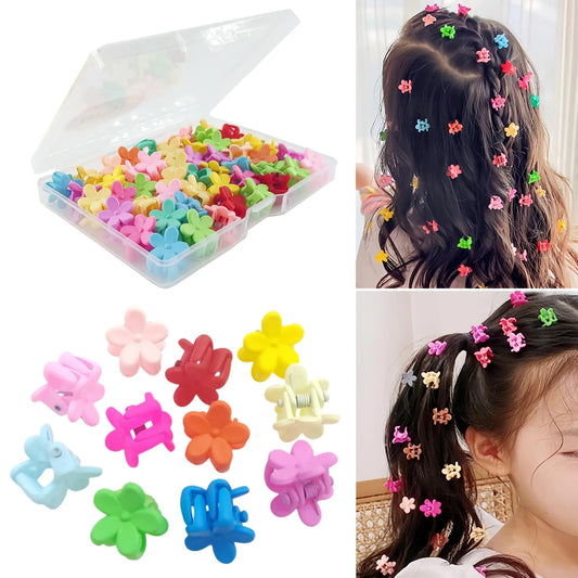 Tesvyns 50 Mini Floral Hair Clips for Toddlers