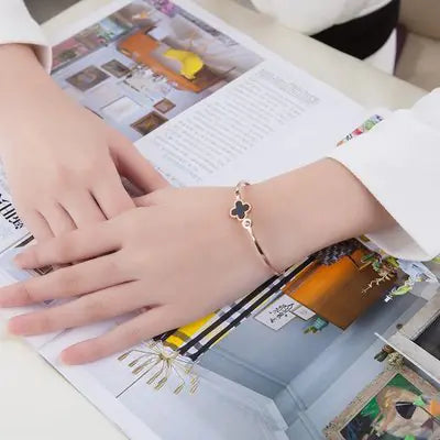 Rose Gold 18K Flower Clover Bracelet Jewelry